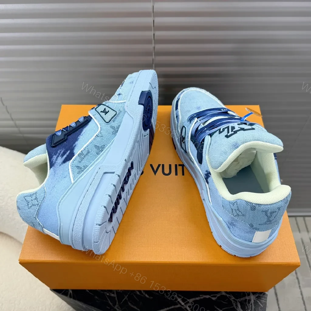 View 2 of Denim-Texture Luxe High-Top Sneaker: Comfort & Flair