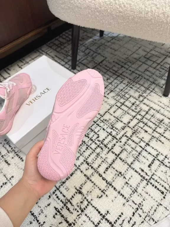 View 9 of Playful Pink Luxe: Versace-Inspired High-Top Sneakers