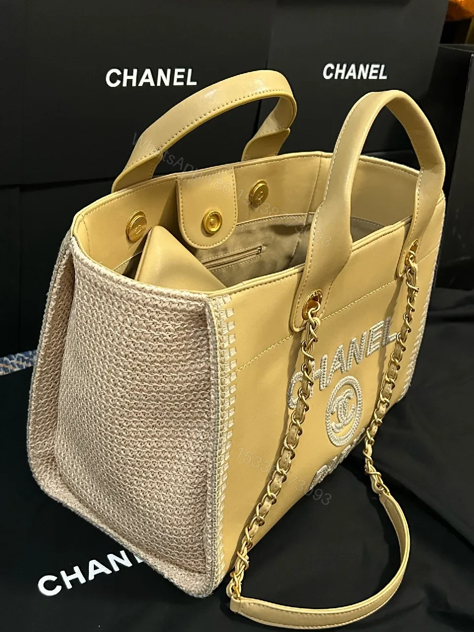 View 4 of Gold-Tinted Luxe Tote Set: City-Ready Everyday Luxury