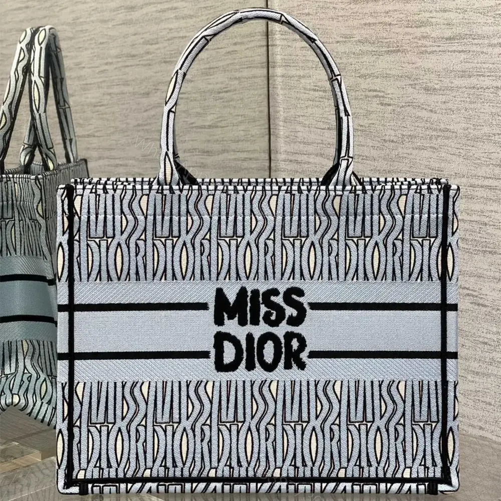 View 4 of 高仿Dior*BookTote系列M129M44W購物袋Miss黑藍中號免檢版