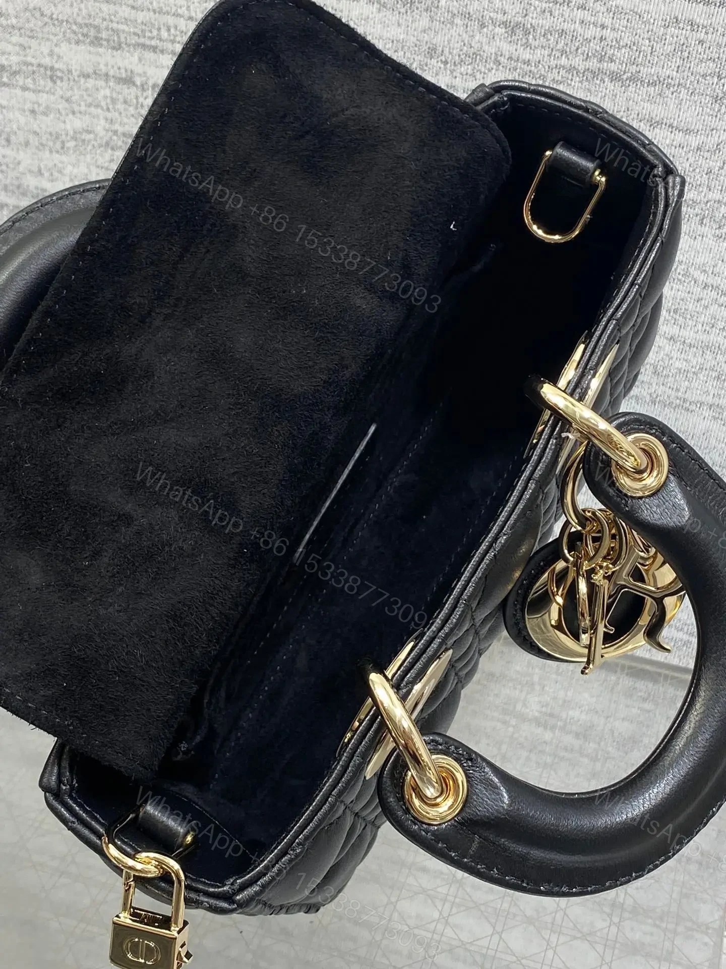 View 4 of DIOR 25S MICRO LADY D-JOY 19 IN BLACK GOLD HARDWARE