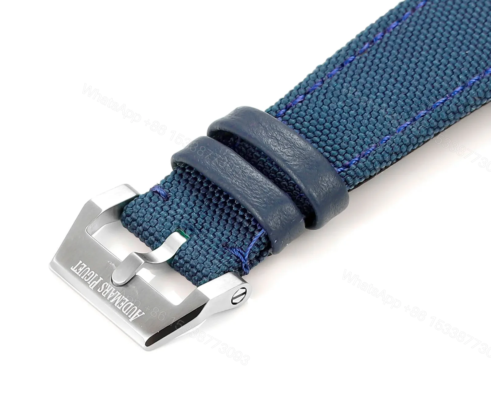 View 6 of TWA Factory Audemars Piguete CODE 11.59 Automatic Watch – Night Blue Dial, Stainless Steel Case, Blue Fabric Strap, 41mm