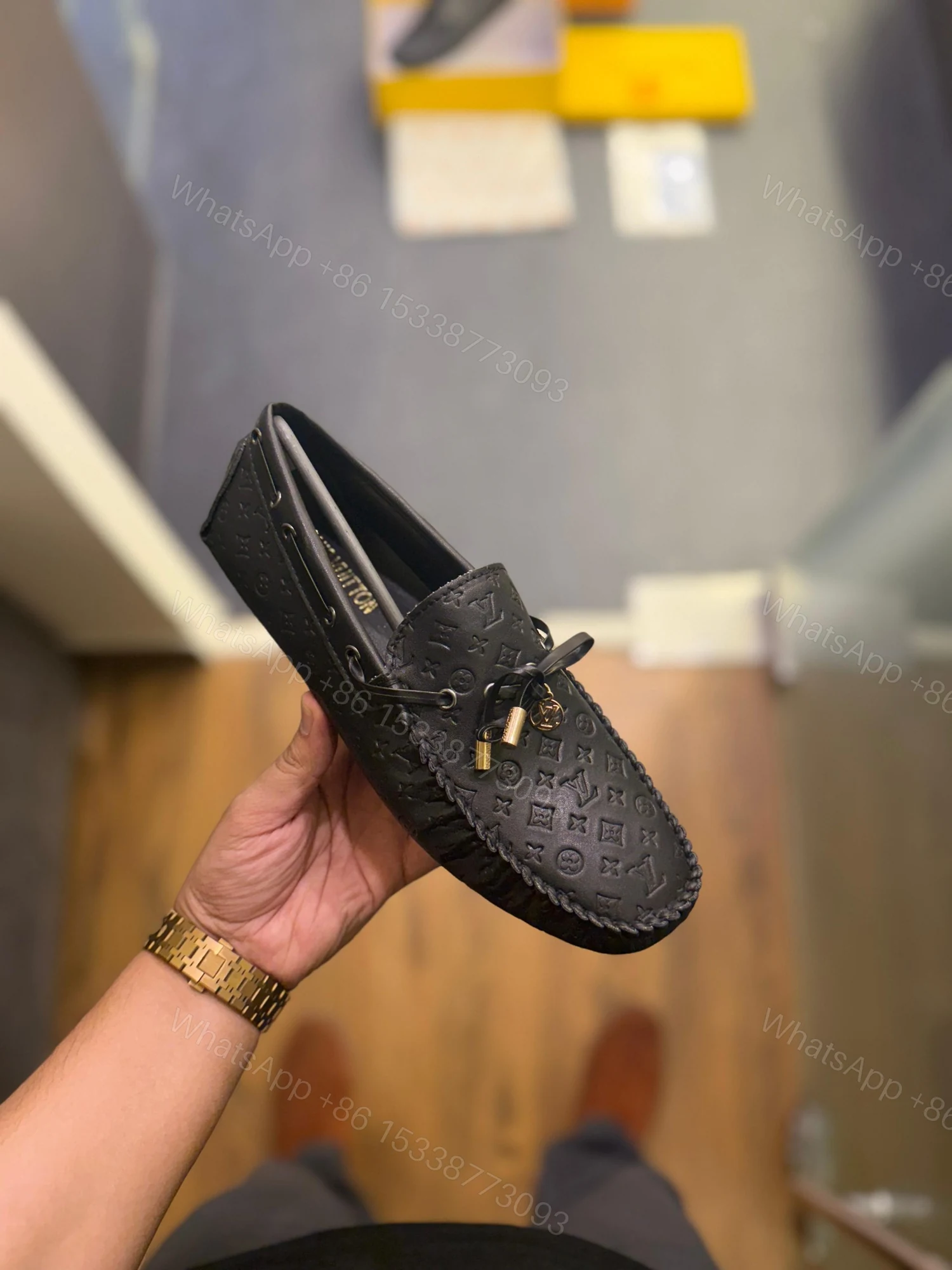 View 2 of First Copy Louis Vuitton Moccasin White – Premium Designer Loafers for Men