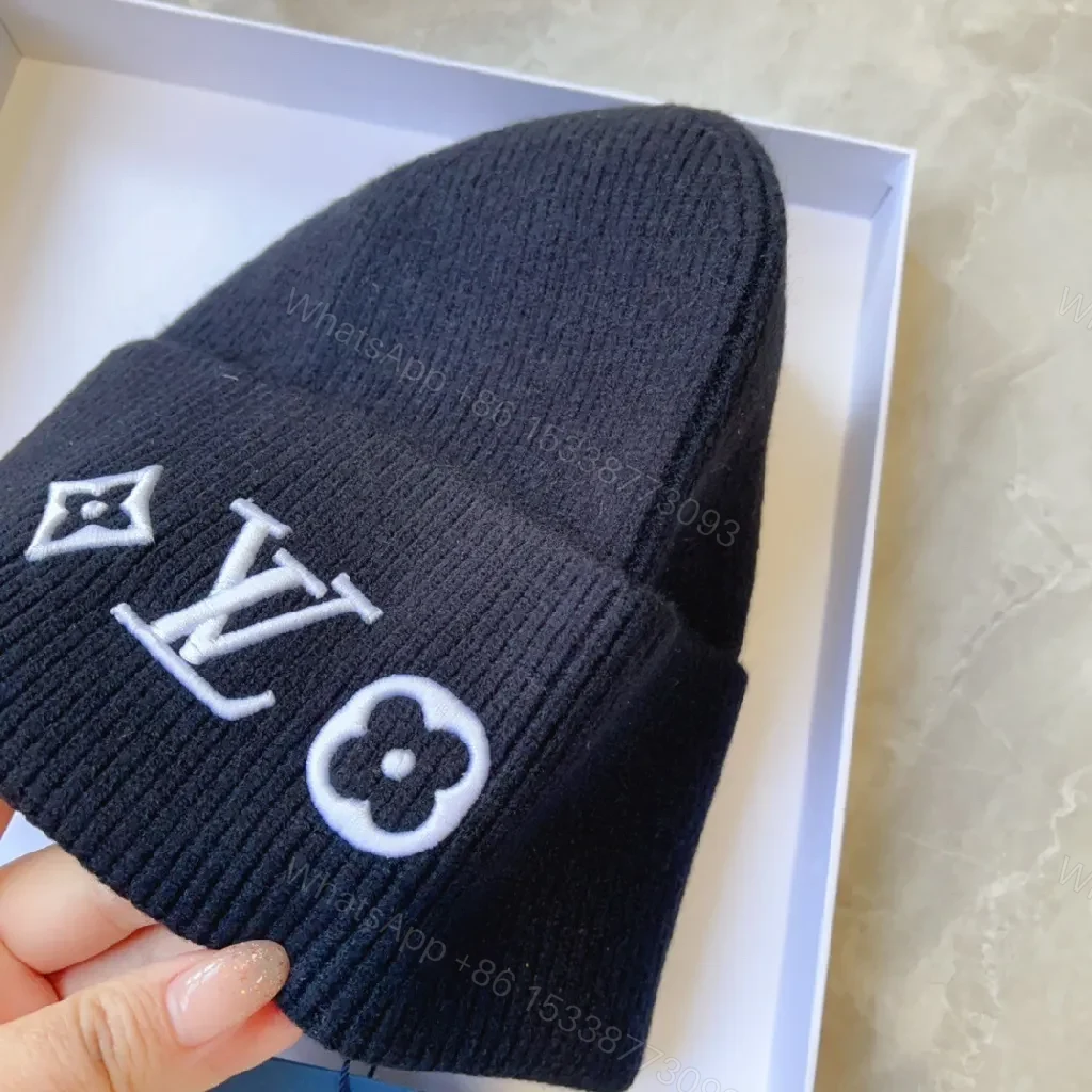 View 7 of Black Knit Beanie, Luxe Logo, Everyday Warmth Beanie