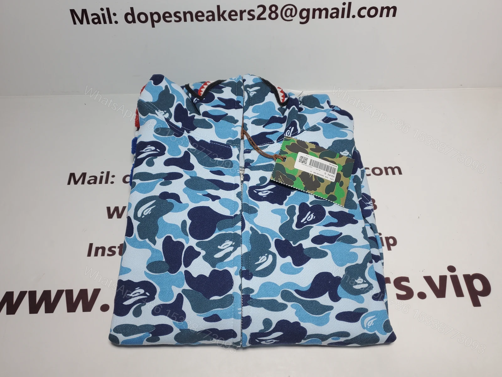 View 2 of BAPE ABC Camo Shark Zip Hoodie Blue 1J70-314-001
