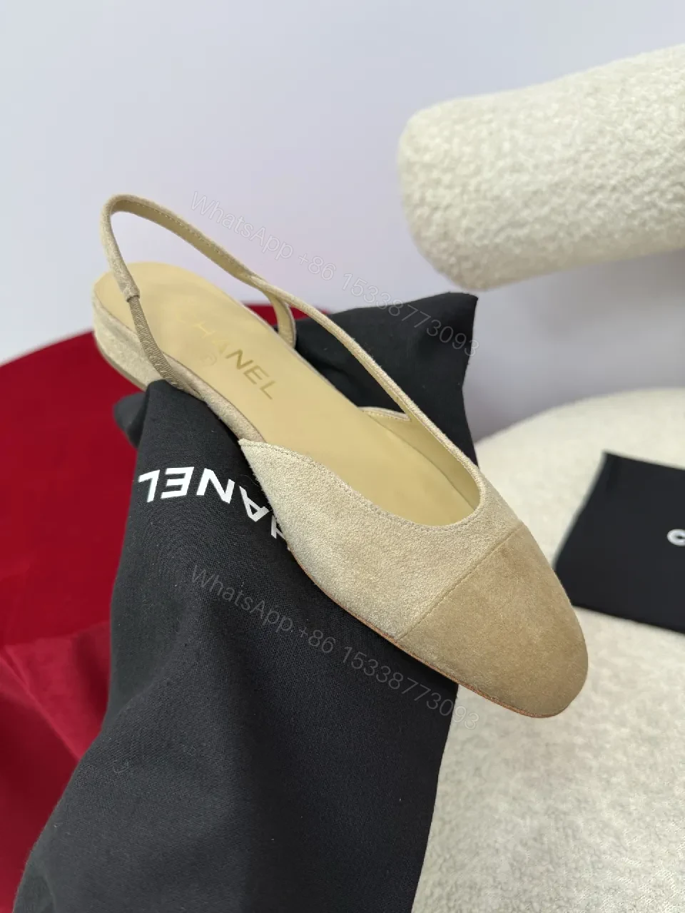 View 4 of Velvet Suede Slingback Flats: Luxe Pointed-Toe Comfort