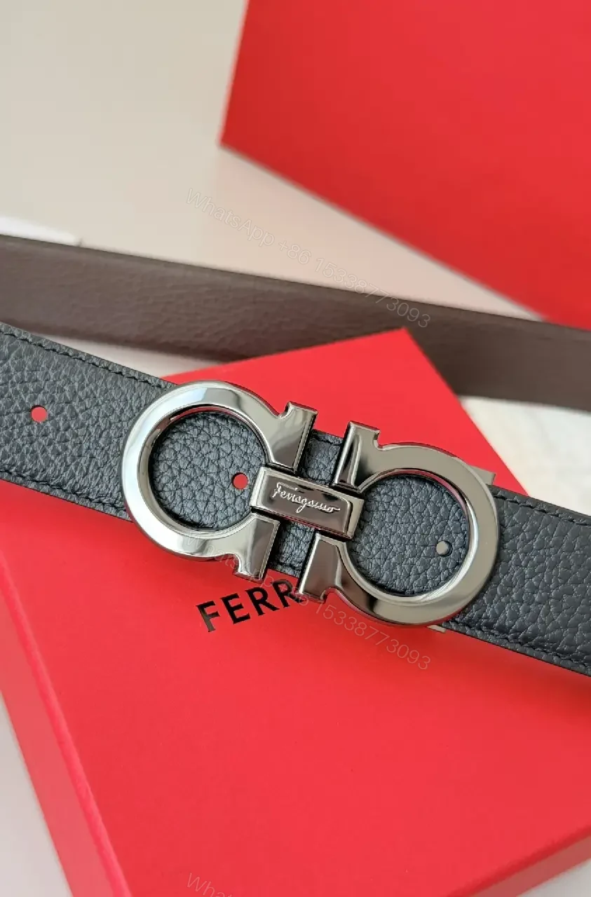 View 2 of Silk-Soft Leather Belt with Signature Buckle – Modern Texture