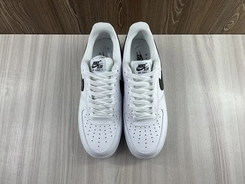 View 10 of White Leather Sneaker + Leather + Minimalist + Bold Swoosh + Classic Air Force Style