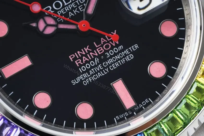 View 5 of Clean Factory RA Factory Pink Rainbow Rolex Submariner