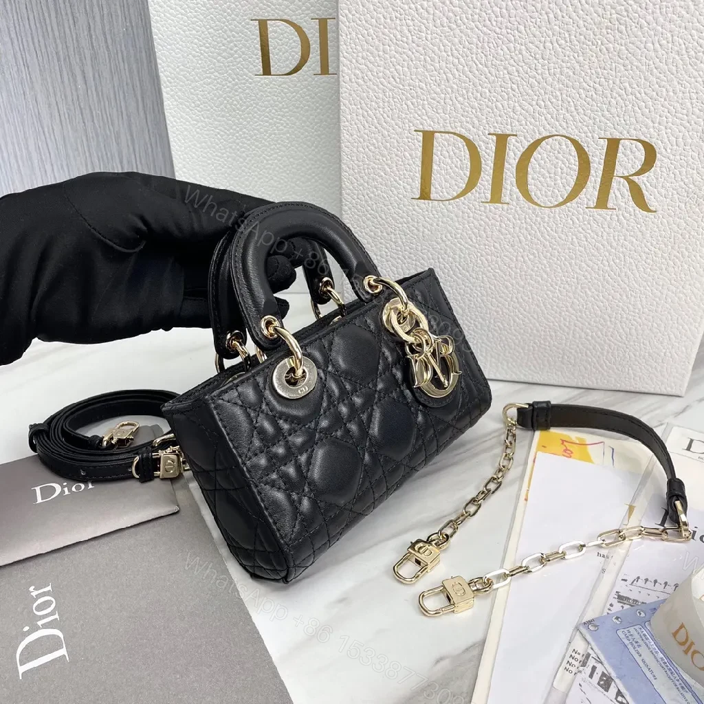 View 8 of Compact Faux-Leather Quilted Mini Bag with Gold Charms