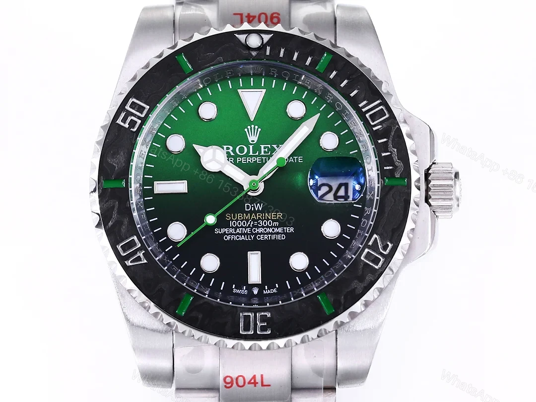 View 2 of Rolex Submariner DIW Carbon Fiber Gradient Green Dial Custom Watch 40mm Ultimate Edition RG-ROLEX-SUB-DIW-CARBON-GRN-40