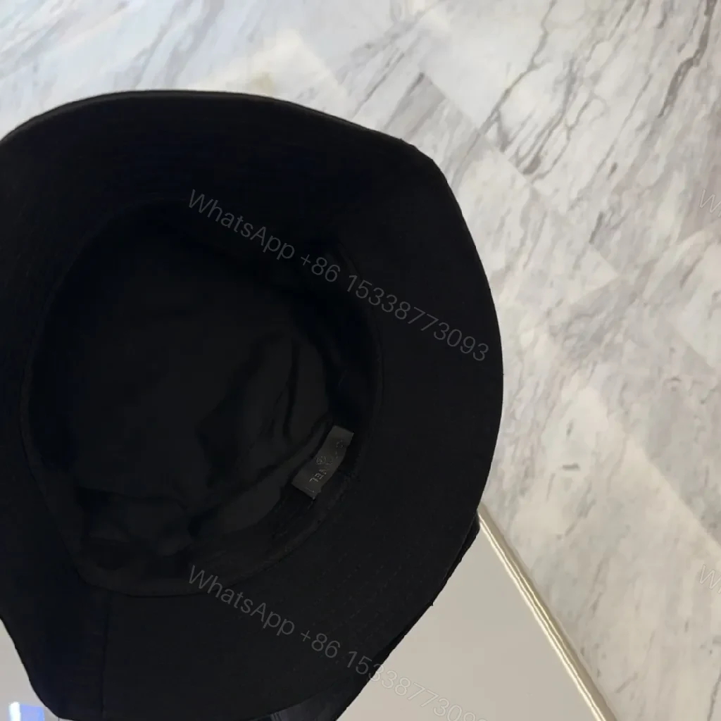 View 4 of Black Canvas Bucket Hat with Signature Logo Edge