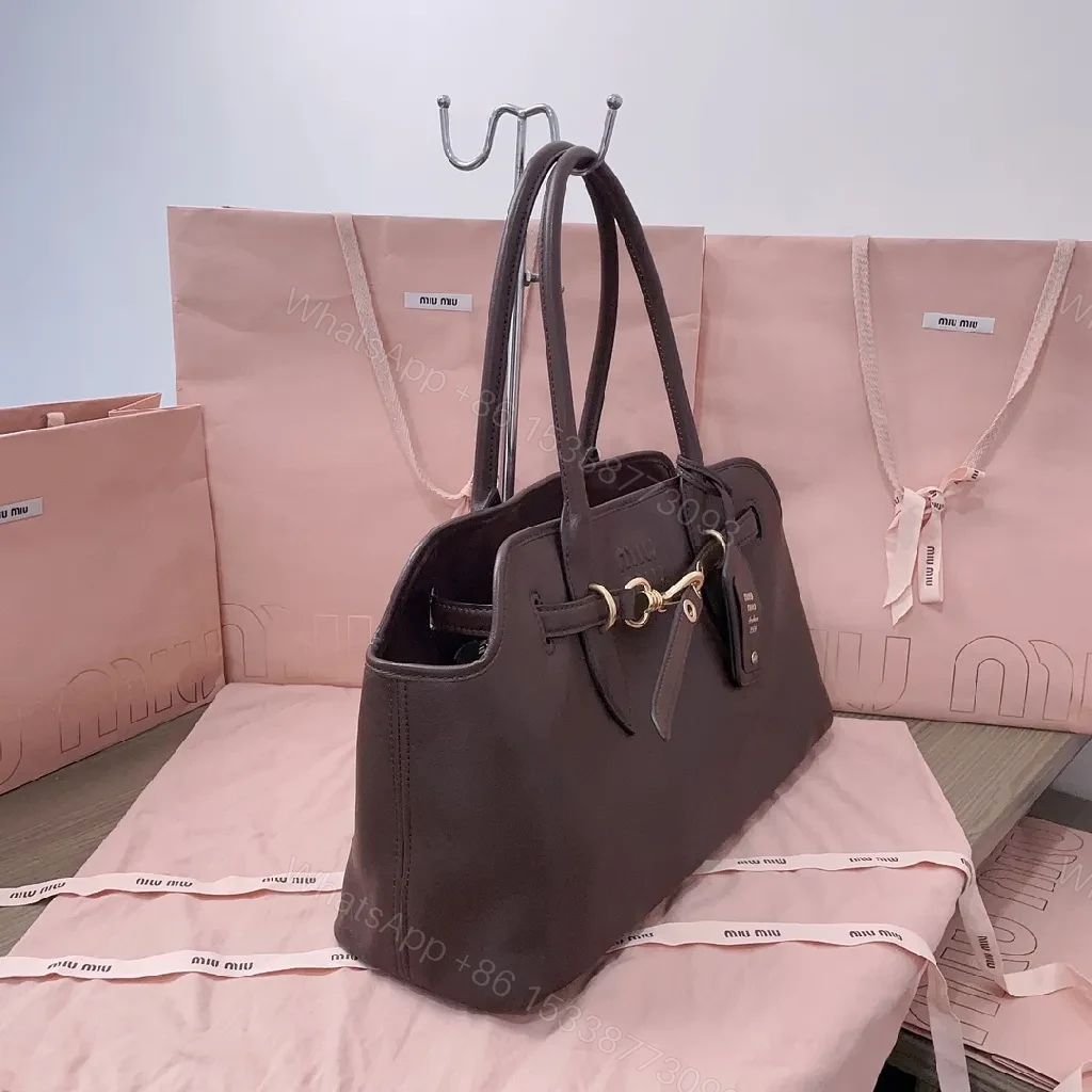 View 6 of Sophisticated Leather Tote: Structured, Gold Hardware, Everyday Carry