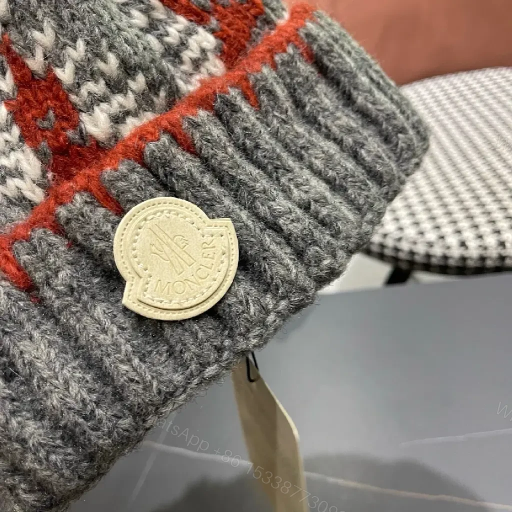 View 5 of Textured Wool Beanie with Pom Pom – Premium Knit Cap