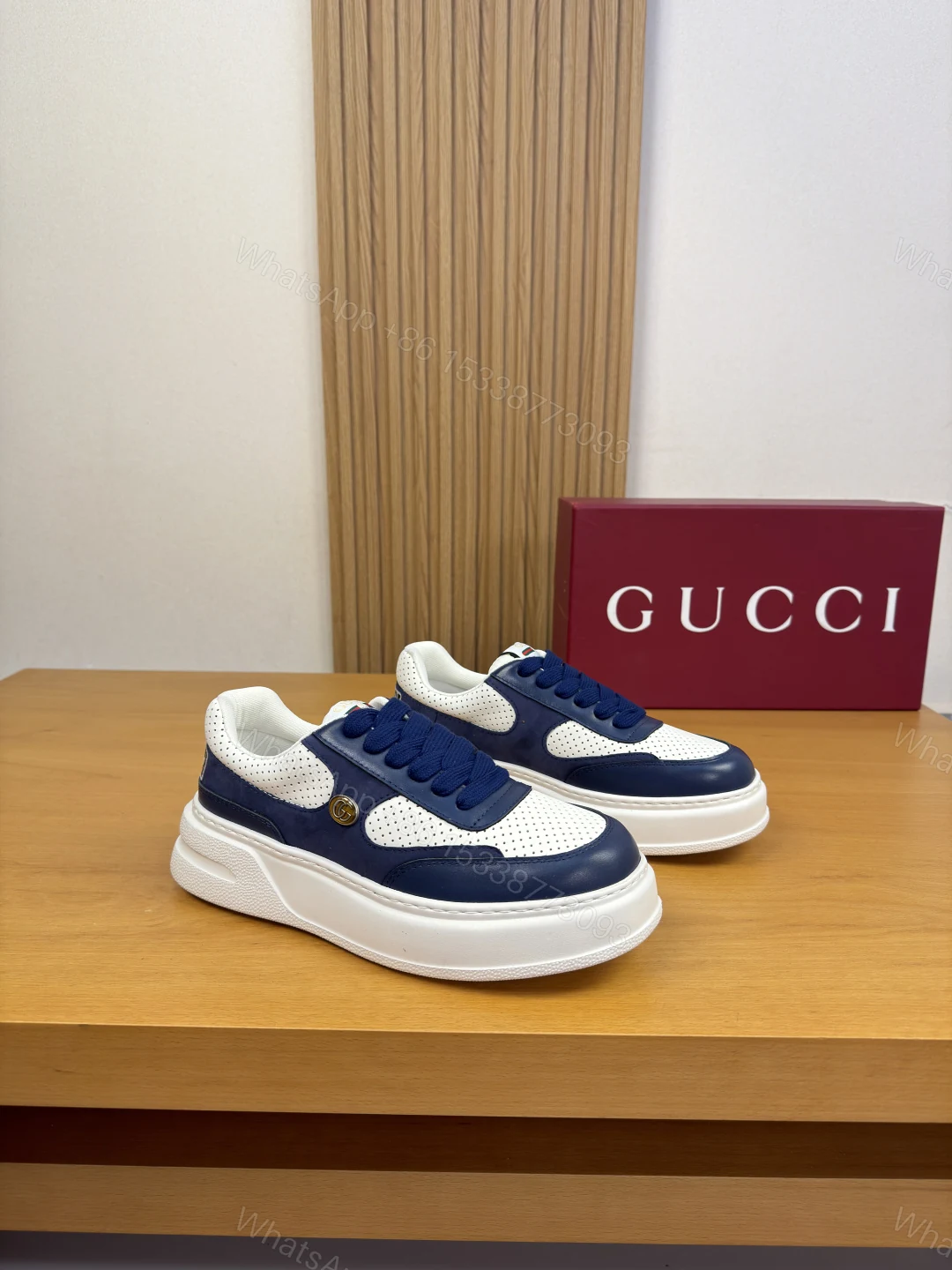 Gucci 原單藍白拼色厚底運動鞋 精品休閒百搭鞋 — view 1