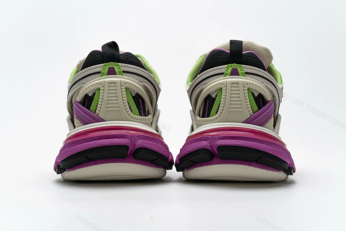 View 4 of Balenciaga Track 2 Sneaker White Green Pink 568615 W2GN3 9199