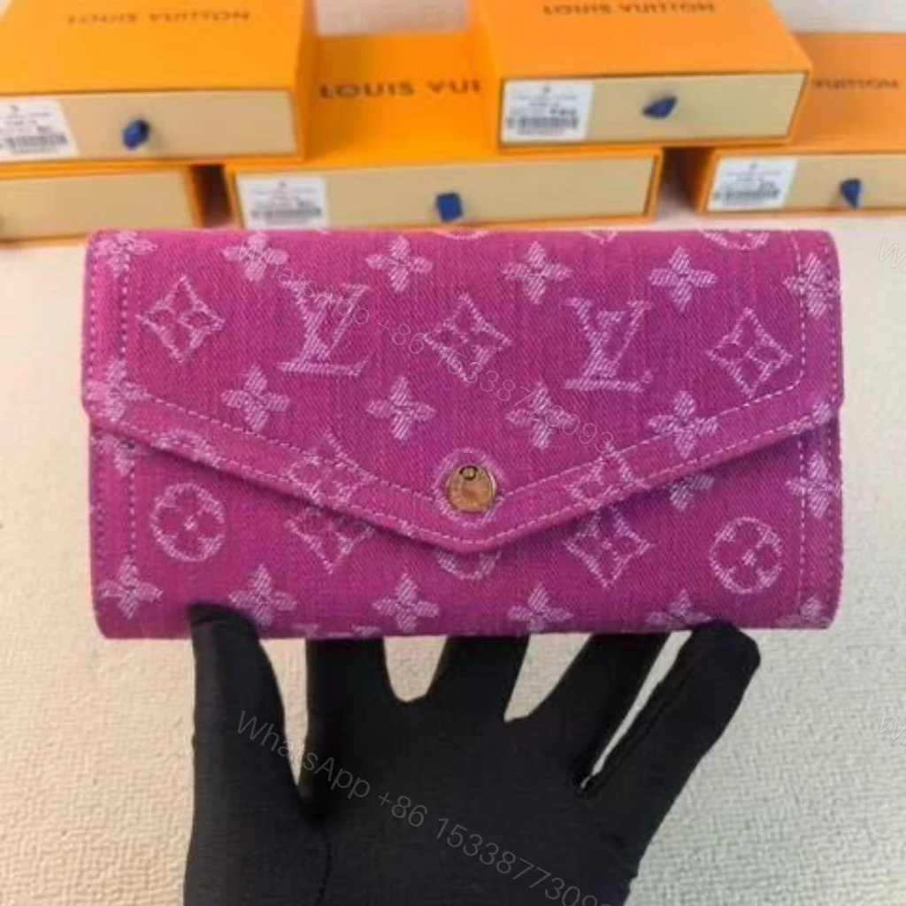 View 2 of Louis Vuitton Sarah Wallet Fuchsia Denim 19cm M28280