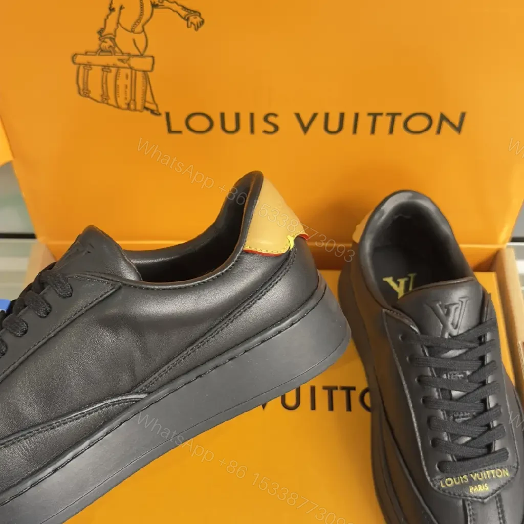 View 9 of Black Calf Leather Low-Top Sneakers Minimal Luxury Detail