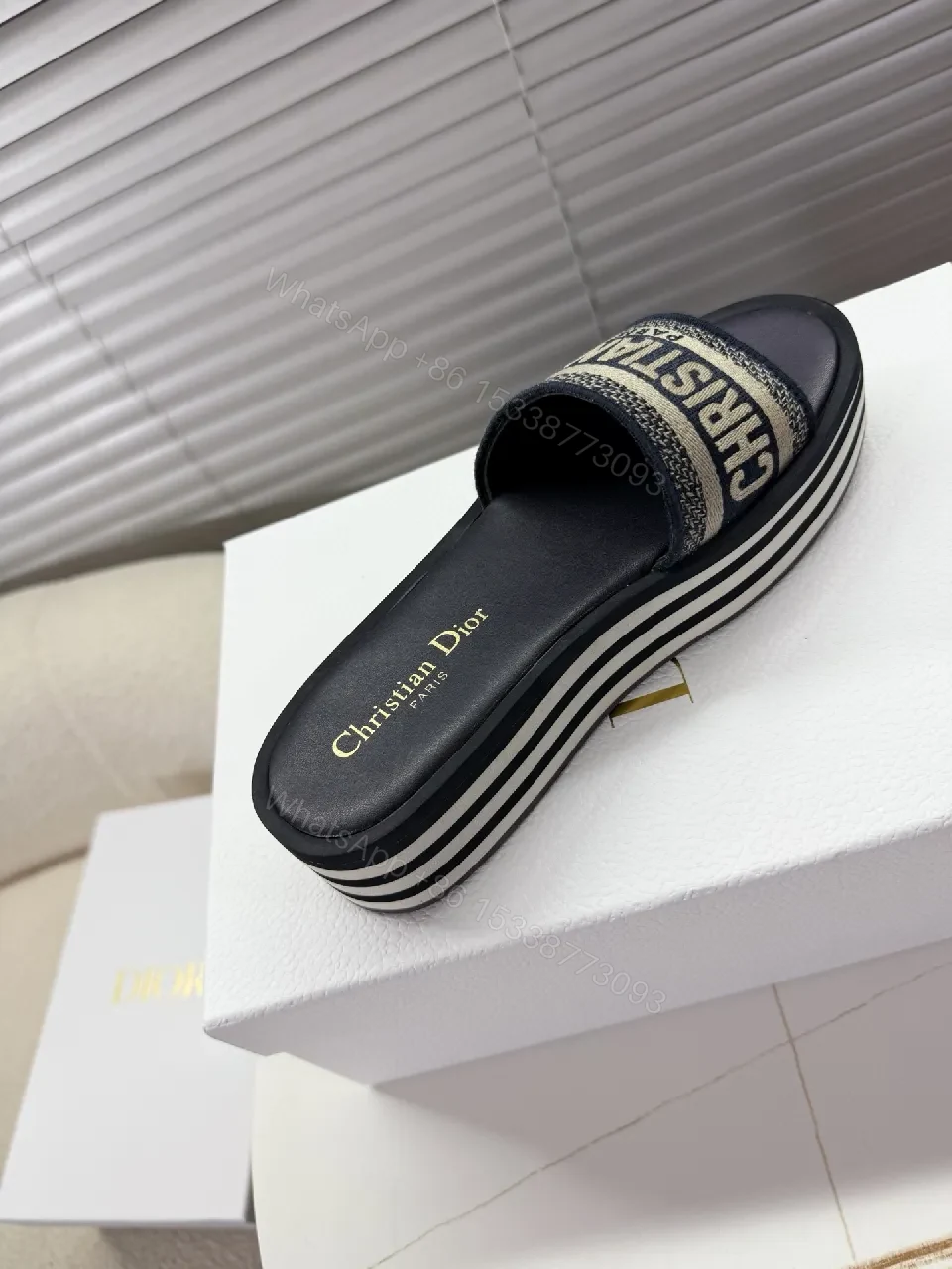 View 3 of Bold Logo Sandals: Luxe Platform Comfort Slip-Ons