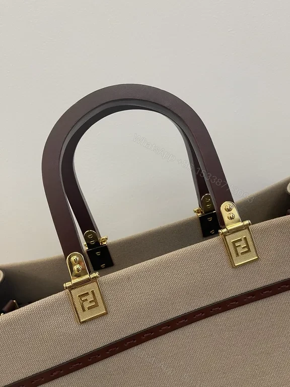 View 6 of Structured Canvas Tote by Fendi: Signature Hardware Tote