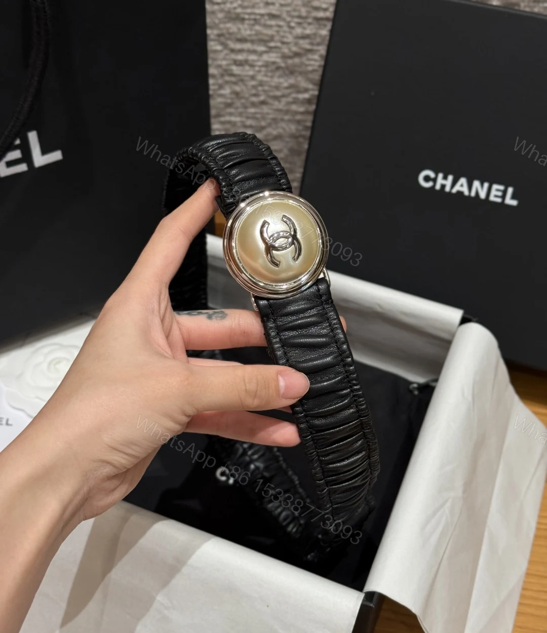 CHANEL 一比一 女款 彈力雙C皮帶 經典時尚設計腰帶 — view 1