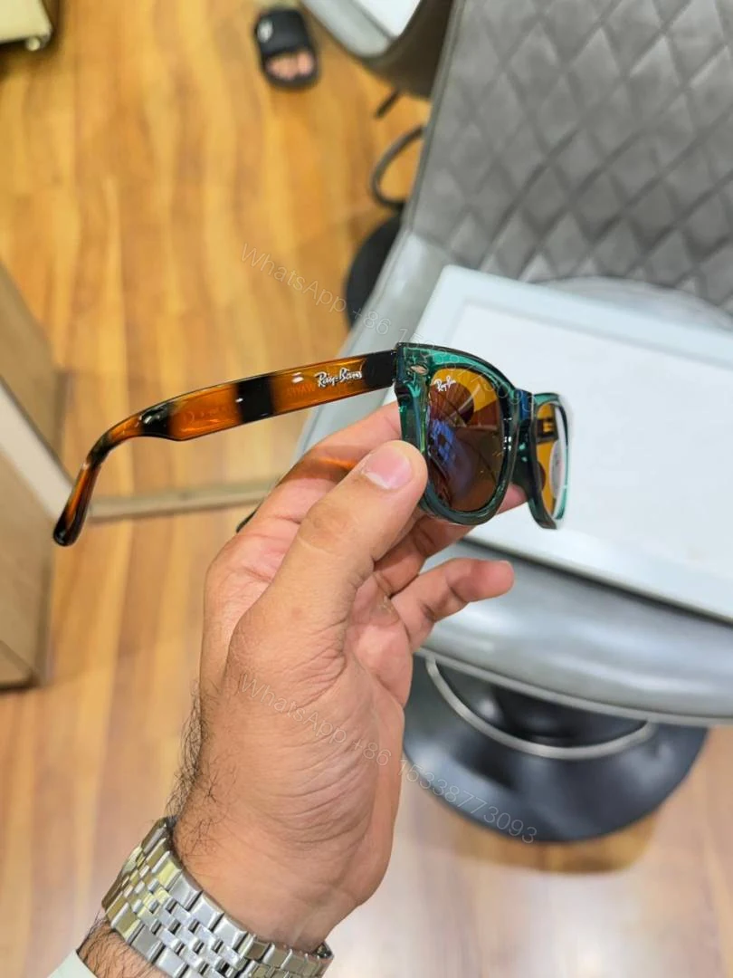 View 5 of First Copy Ray Ban 2140 Olive Tiger Brown Premium UV Protection Luxury Sunglasses
