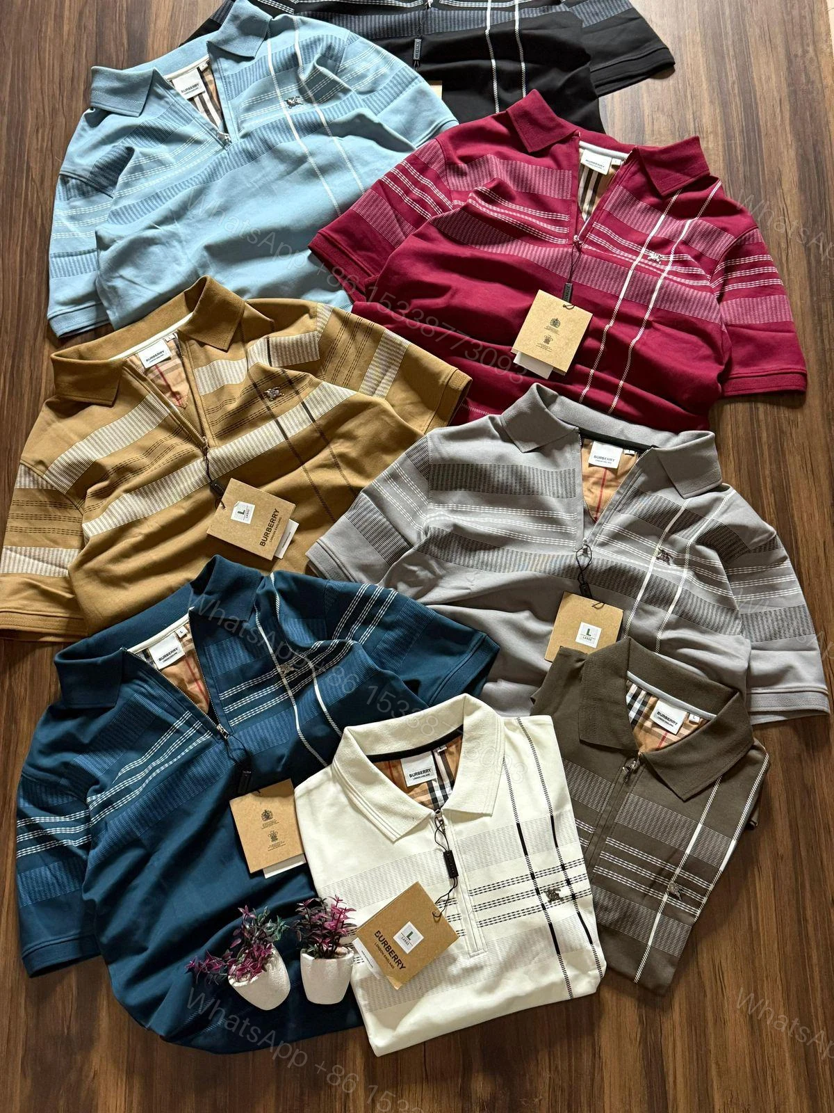 View 3 of FIRST COPY BURBERRY IMPORTED DESIGNER SUMMER COLLAR POLO T-SHIRT