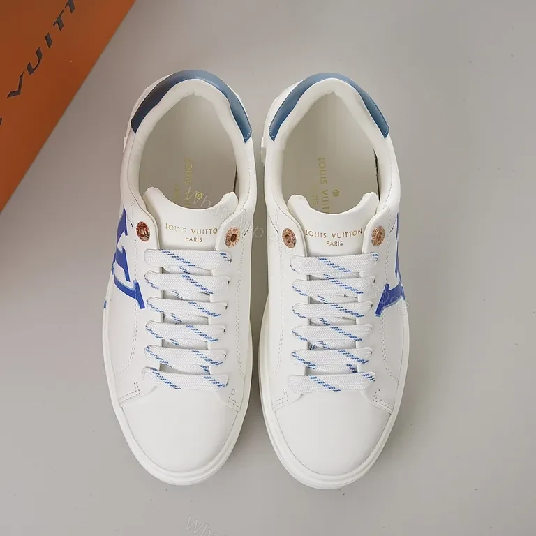 View 6 of White Leather Sneaker with LV Monogram â€“ Luxe Comfort Sneaker