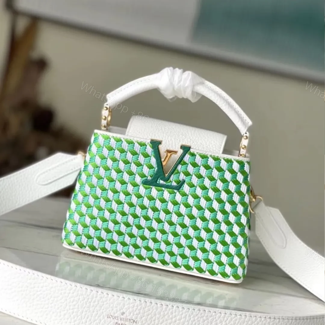 Louis Vuitton LV Capucines Green And White Pattern Handbags 21cm — view 1