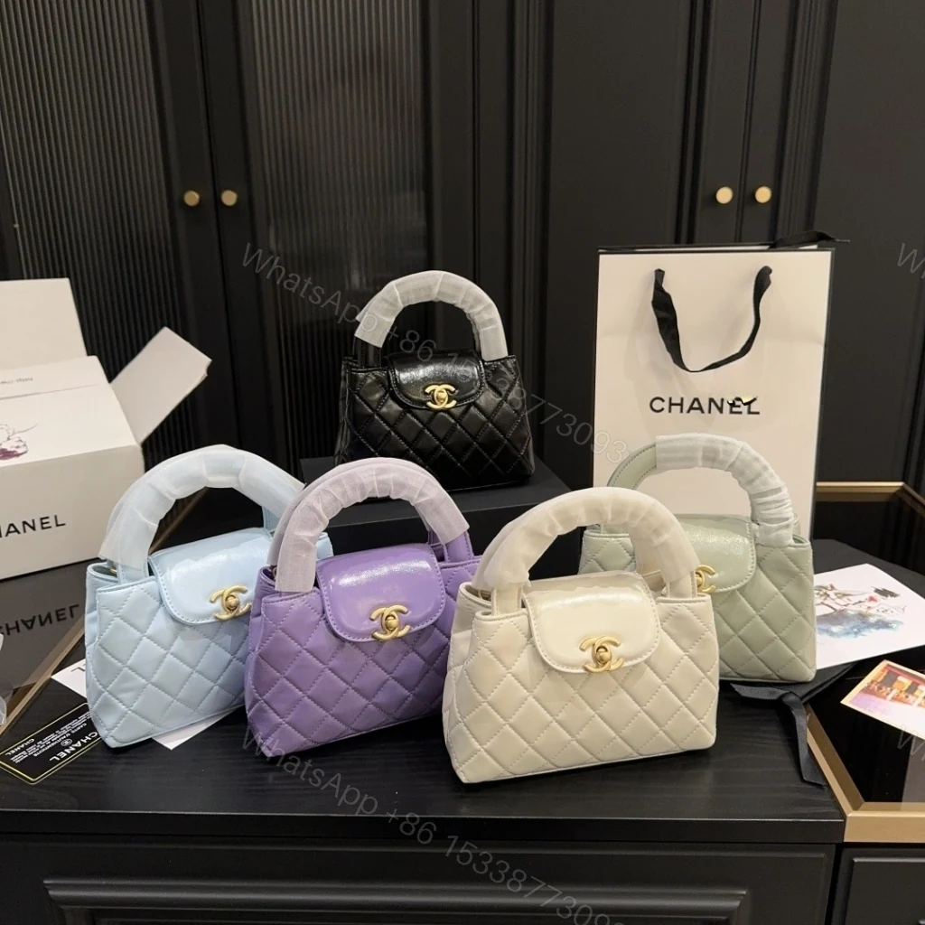 View 9 of Chanel Small Kelly Shopper Shiny And Gold Hardware Light Blue 19cm