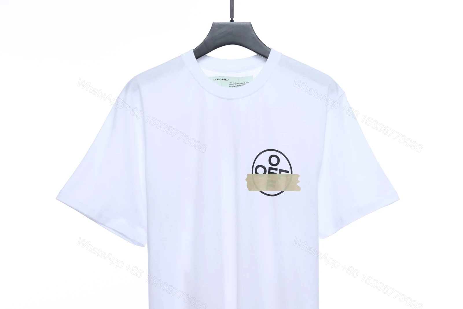 View 3 of Off-White Rubber Strip Arrow Printing White T-Shirt