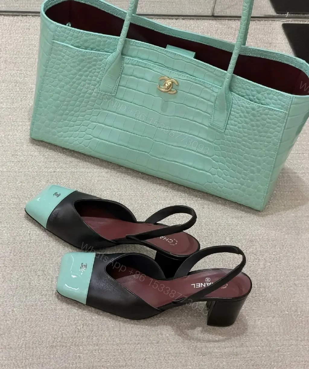 View 6 of Color-Block Block-Heel Sandals: Luxe Open-Toe Comfort