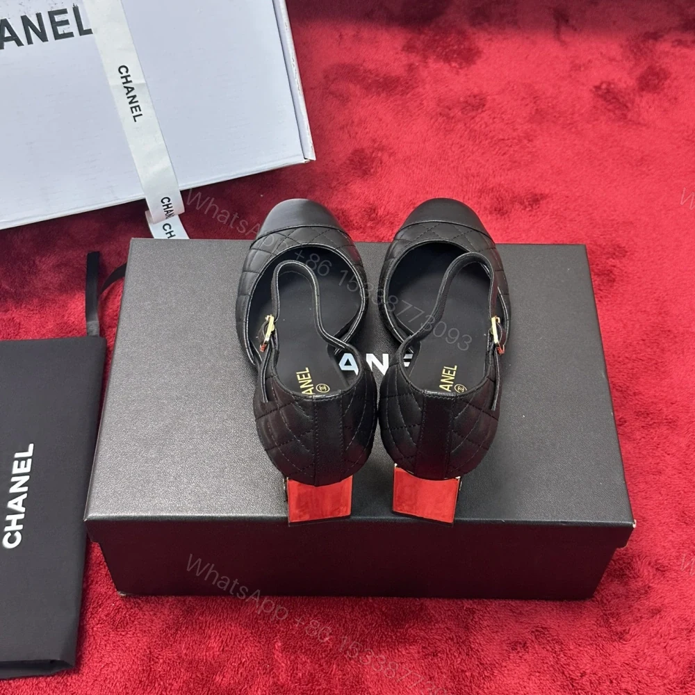 View 3 of 高仿Chanel*G38441B露邊高跟單鞋小牛皮黑色4.5CM免檢版