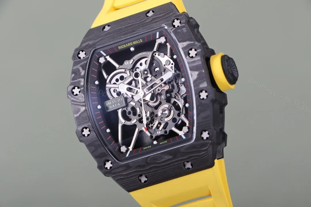 View 4 of Richard Mille RM35-01 NTPT Carbon Fiber RMUL3 White Gemstone Balance Watch RM35-NTPT-WG-BAL3