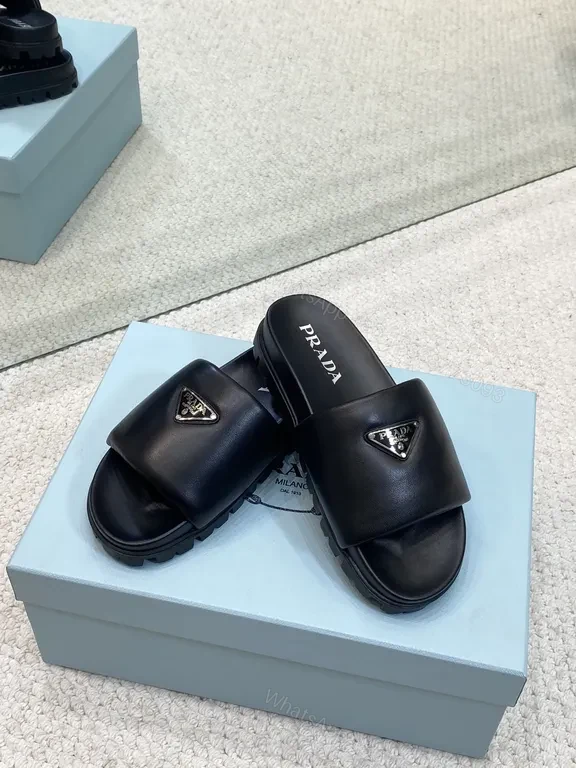 View 6 of Minimalist Prada-Influenced Leather Slide Sandals for Men