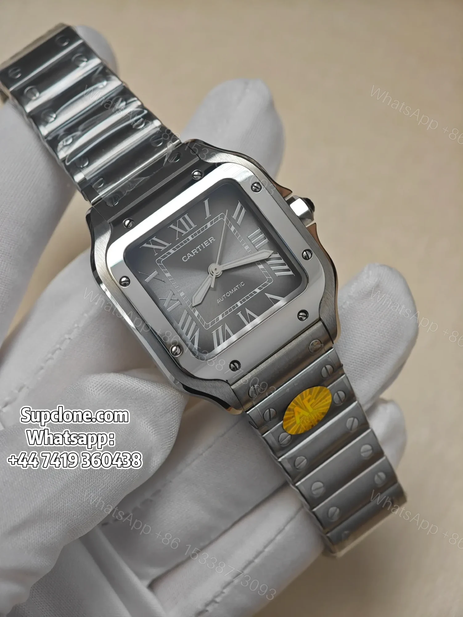 Cartier Santos WSSA0029 35.1mm Grey Dial Super Clone Watch — view 1