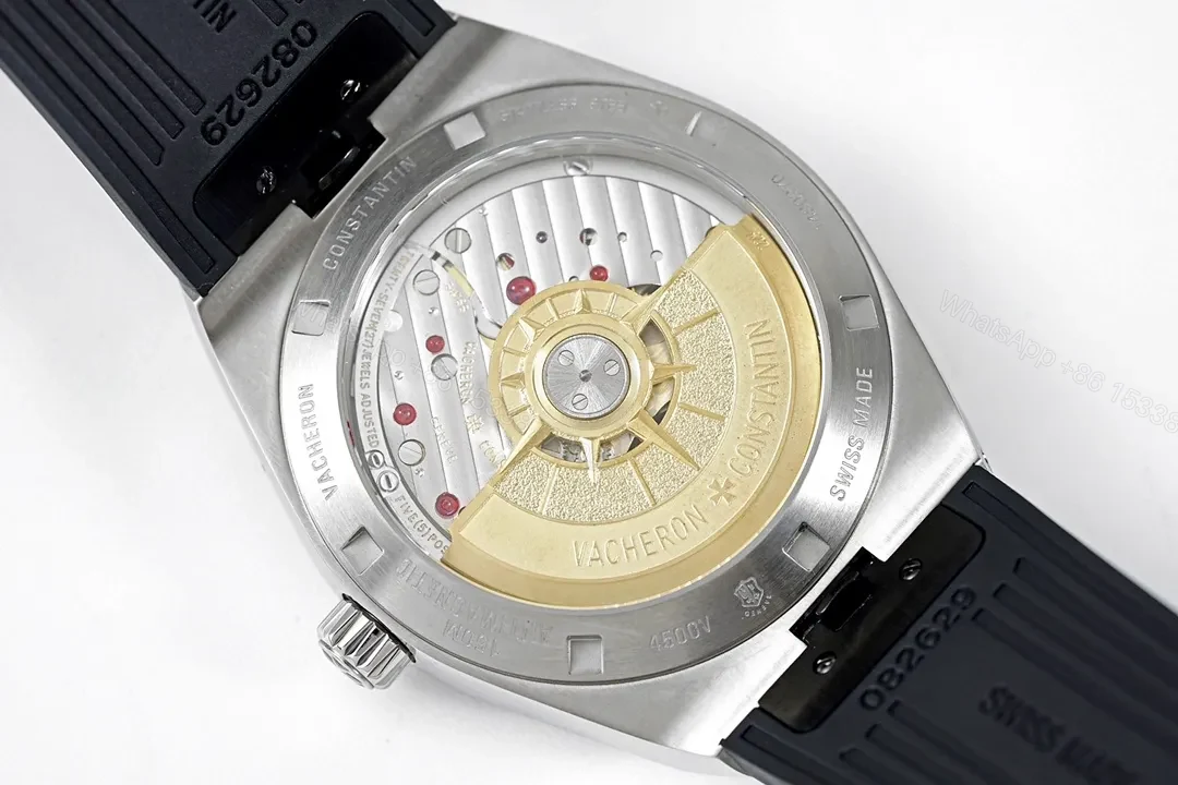 View 7 of Vacheron Constantin Overseas Silver Dial Black Rubber Strap Watch – 41mm Stainless Steel Case, Sapphire Crystal, 5100 Automatic Movement, 150m Water Resistance, Interchangeable Strap System