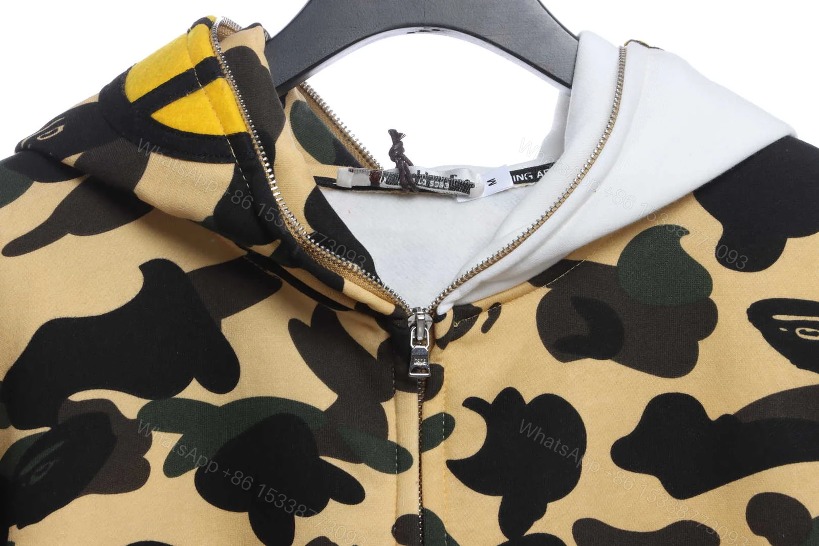 View 5 of BAPE co-branded hell kitty camouflage zipper hoodie yellow