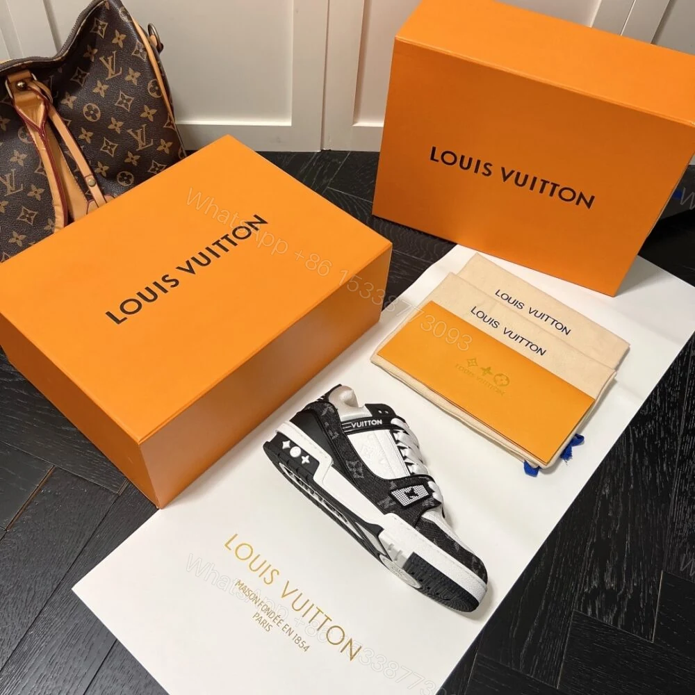 View 8 of Louis Vuitton Trainer Sneakers Black And White 1A9JGB