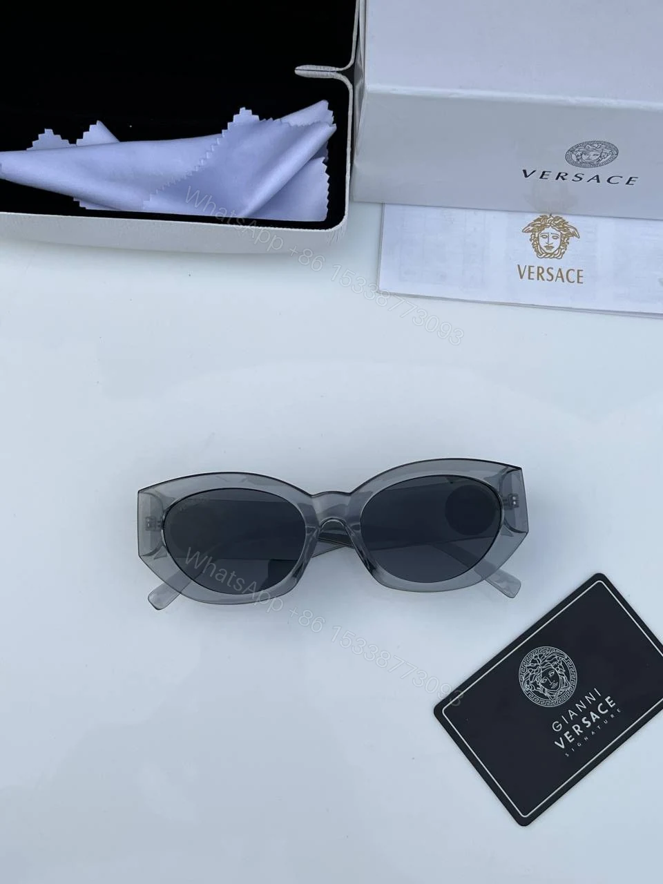 View 2 of First Copy Versace 6160 Grey Black Sunglasses
