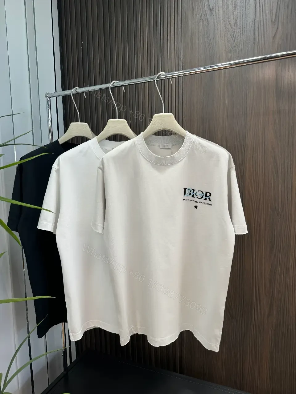 View 6 of Minimalist Logo Tee: Elevated Everyday Comfort, Off-White, Cotton Blend, Relaxed Fit, Short Sleeve Tee