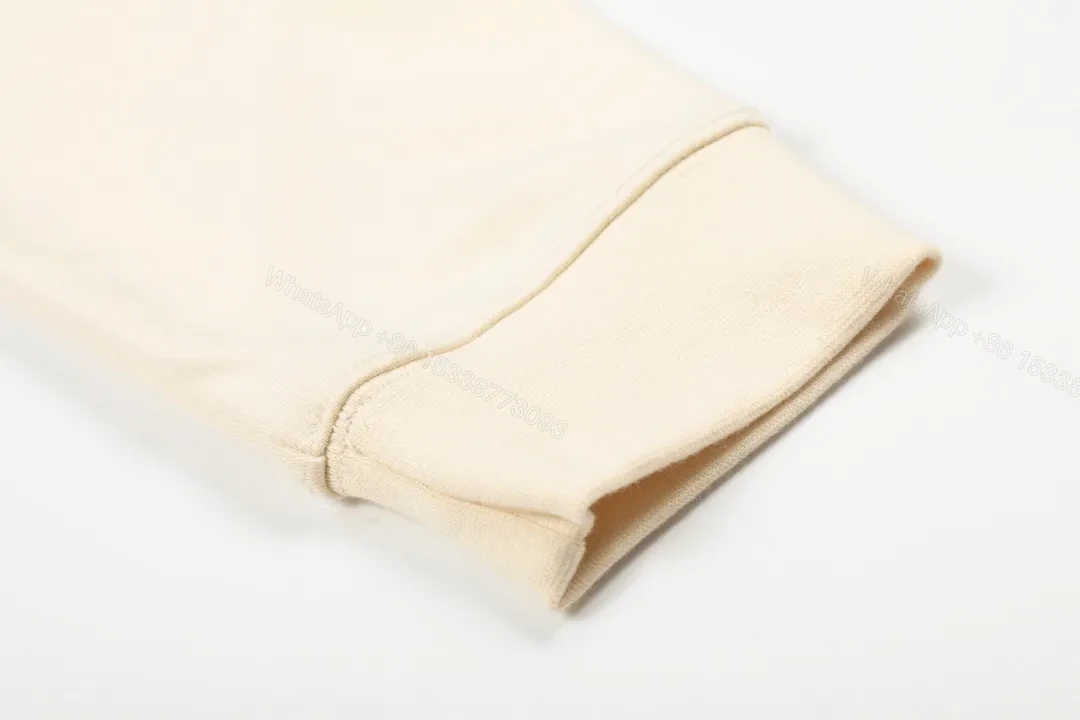 View 4 of Cream Beige Knit + Signature Logo Print Crewneck Sweatshirt