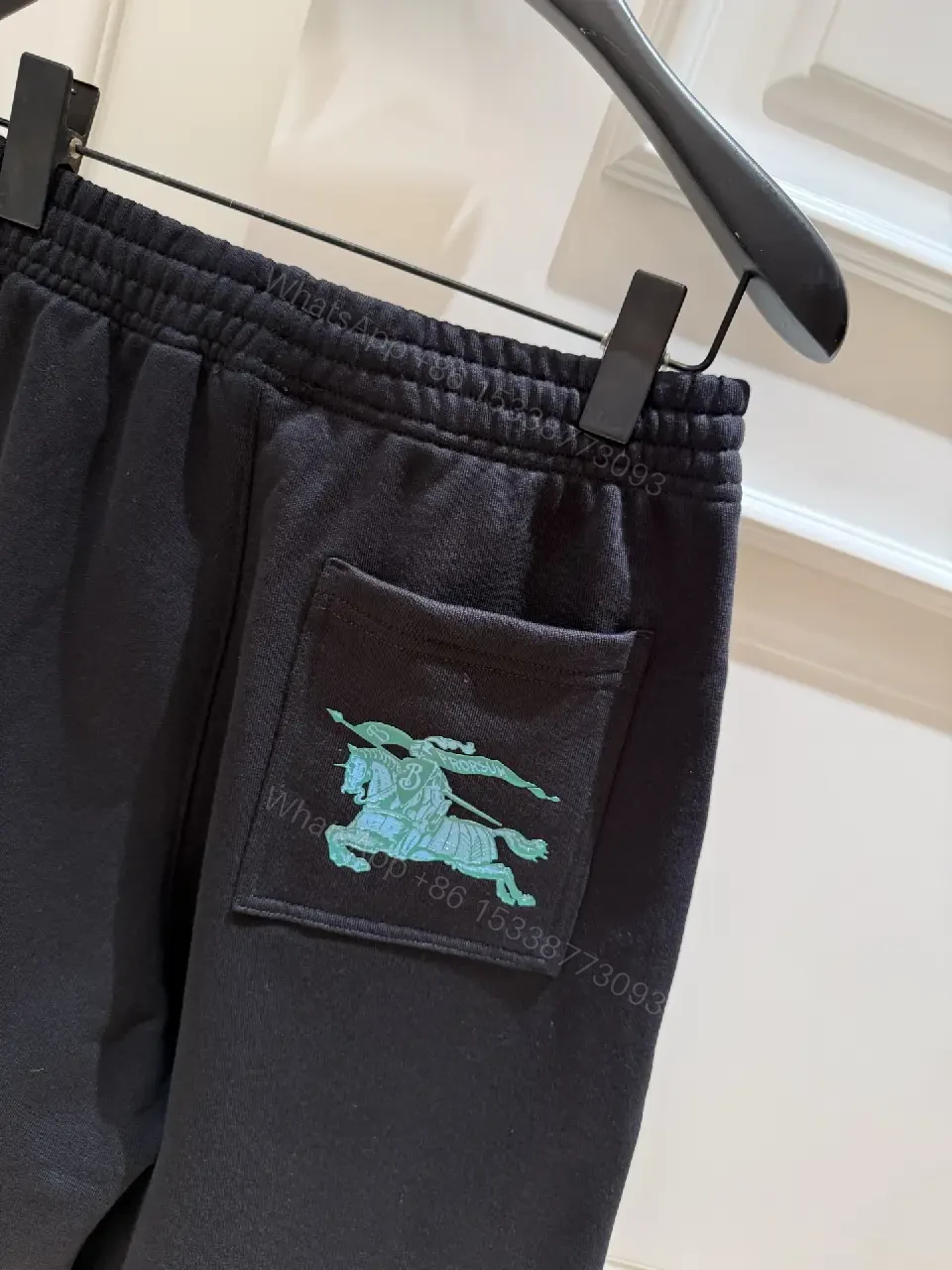 View 2 of Black Cotton Sweatshorts Burberry Logo