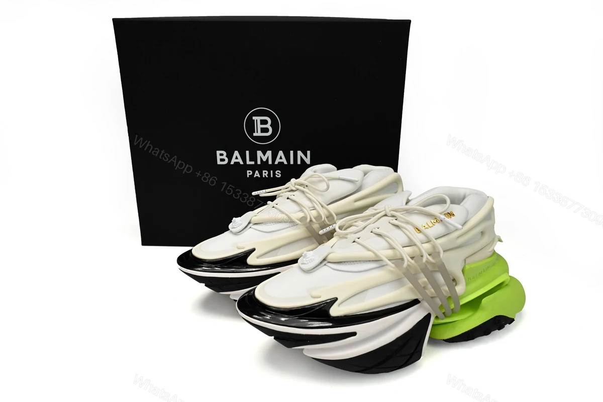 BALMAIN Multikolor Buty sportowe Black white and green YM1VJ309 — view 2