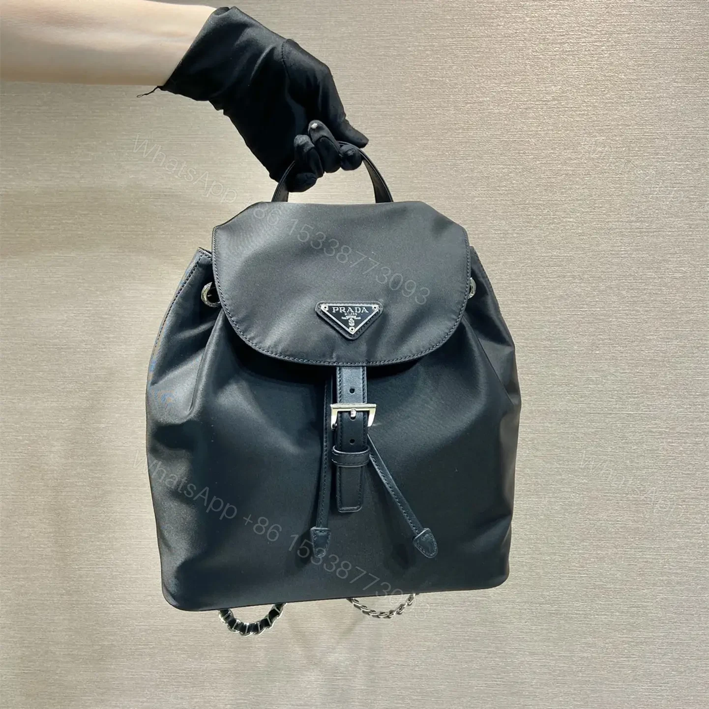 View 10 of 高仿Prada中古背包1BZ831黑色小號免檢版