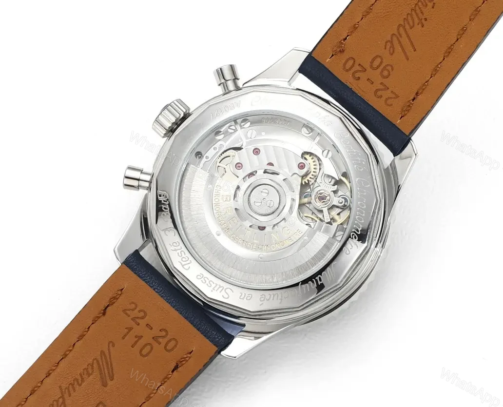 OM Factory Breitling Navitimer 1 B01 Chronograph – Blue Dial, Stainless Steel Case, Leather Strap — view 1
