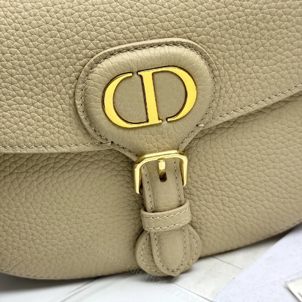 View 8 of Beige Pebbled Leather Saddle Bag — Subtle Texture, Versatile Comfort