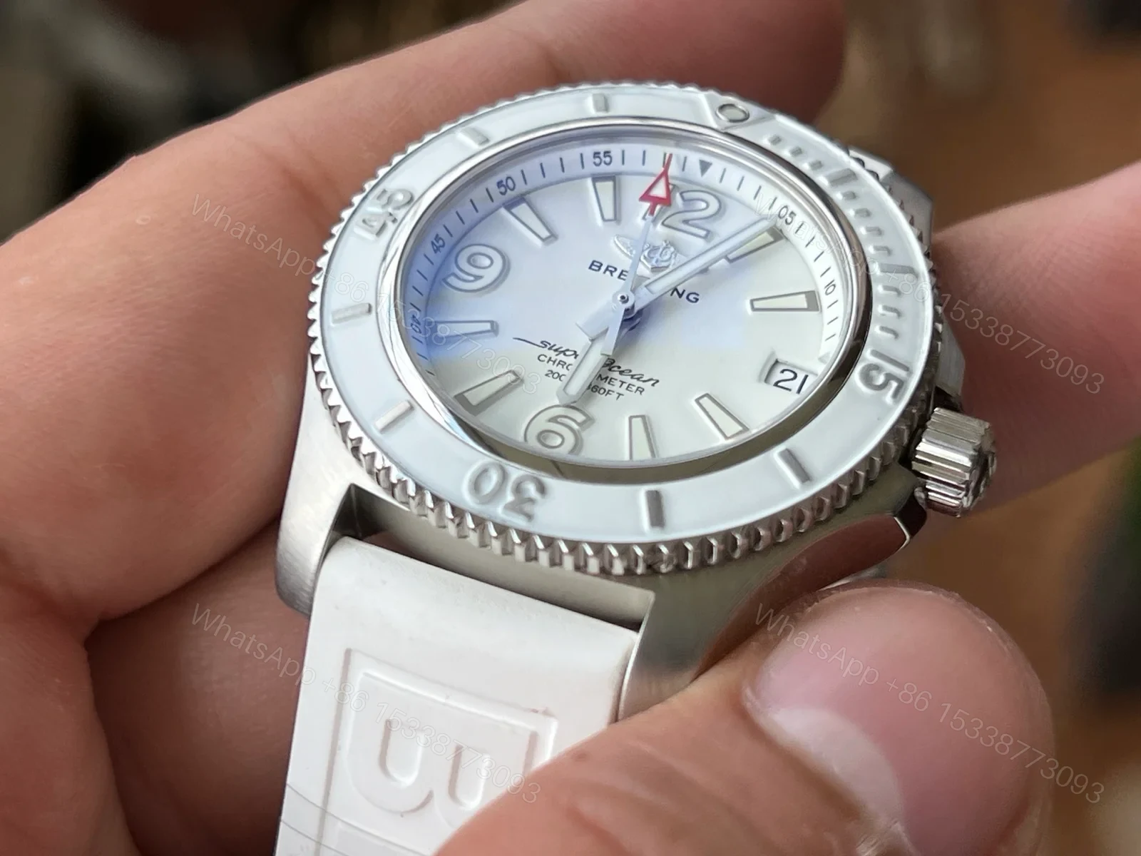 View 4 of Breitling Superocean White Ladies Replica 36MM Premium White Rubber Strap Edition BT-SO-WHT-LDY-WHT-36