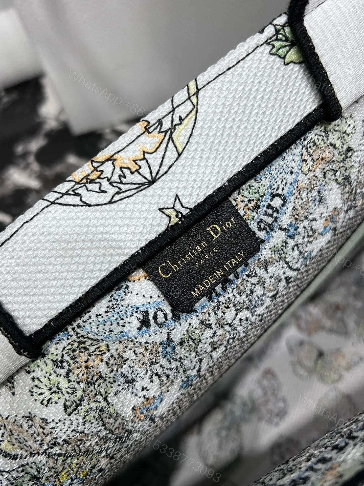 View 3 of Dior Book Tote Women’s Handbag Embroidered Fabric Size 36cm