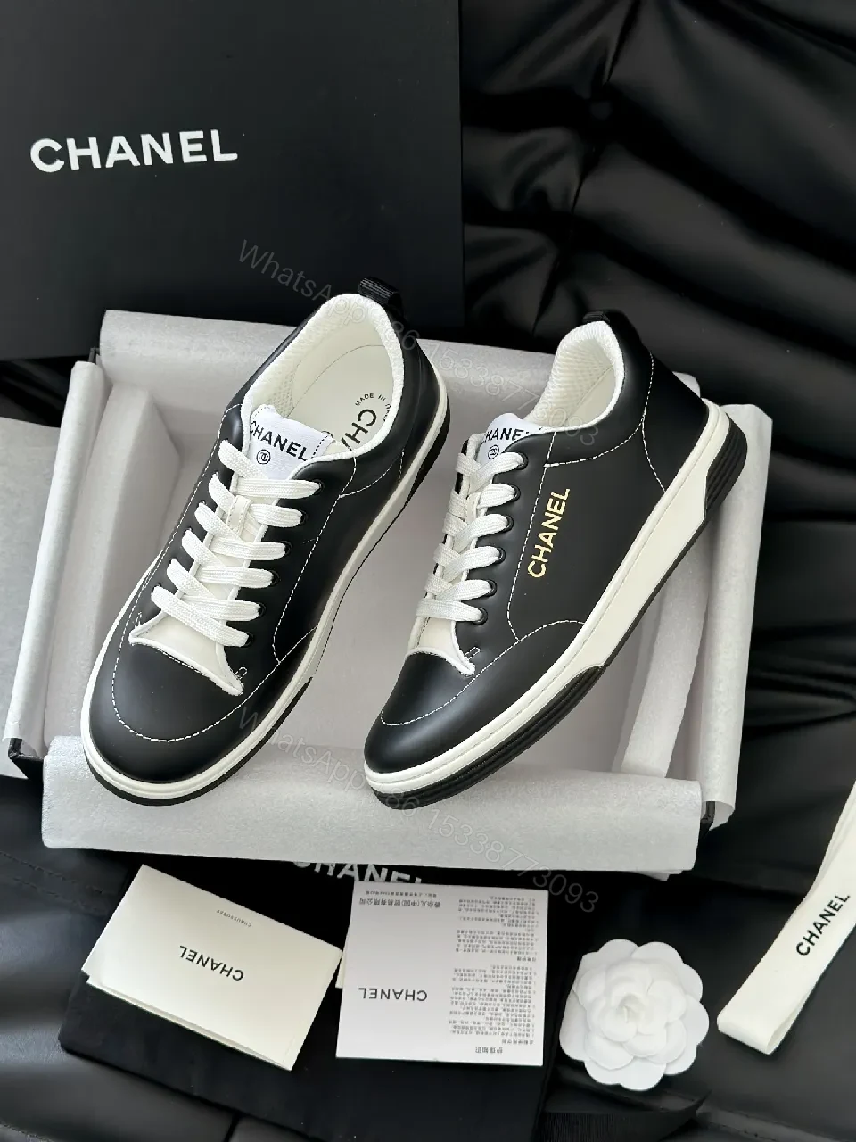 View 2 of Black Leather Sneakers - Minimalist Luxury, Everyday Comfort